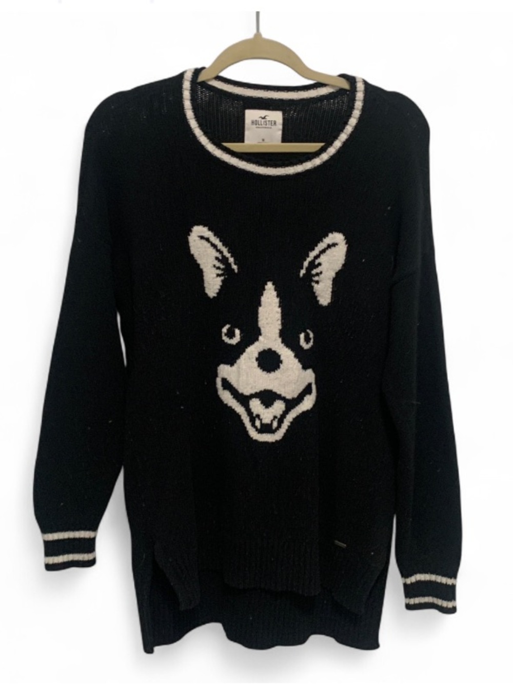 Hollister Dog Face Graphic Oversized Sweater